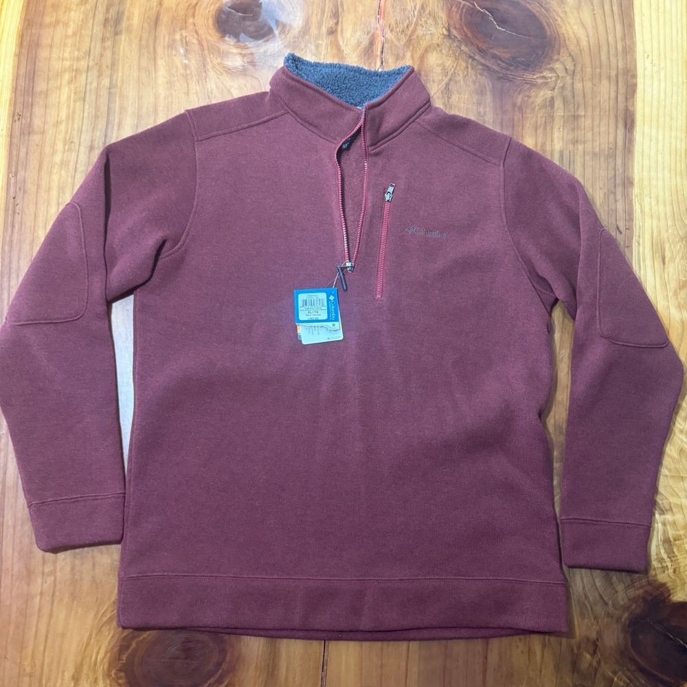 NEW Columbia Terpin Point Men's Half Zip Shirt XL Fleece lined sweater knit B25